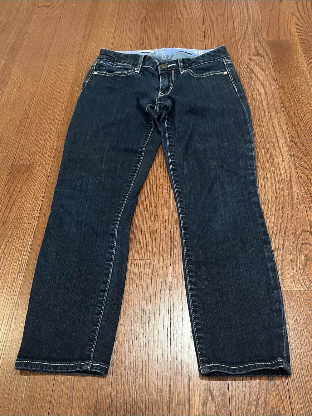 y2k GAP Women's Dark Blue straight leg Jeans size 0 25 inseam
